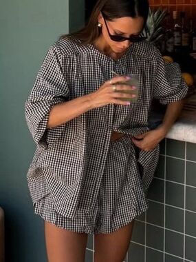 ISO Black Gingham Mira Shirt Posse